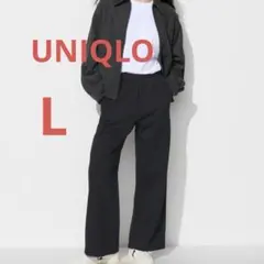 美品☆UNIQLO ユニクロ　ドライスウェットワイドパンツ　ブラック　L
