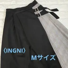 〈INGNI〉サイドプリーツチェック柄ロングスカート