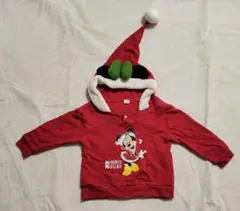 期間限定値下げ中！ミニー・マウス サンタ帽子付きトレーナーパーカー100cm