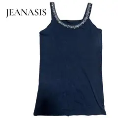 JEANASIS ジーナシス キャミタンク ビーズ装飾 Fサイズ ネイビーのサムネイル