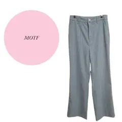 【モフ】MOTF♡小さいサイズ♡グレー♡ストライプ【XS】ストレートパンツ♡ラメ