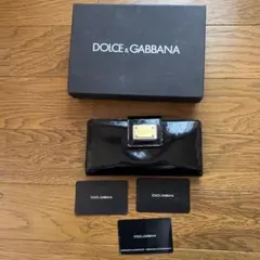 DOLCE&GABBANA エナメル 長財布 ブラック