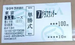 安田記念グラスワンダー単勝馬券