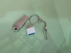 USBメモリ 58GB USB-Cアダプタ キーホルダー付 シルバー