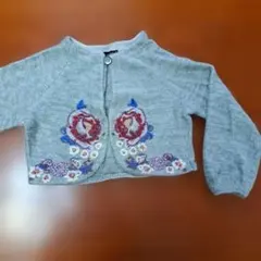 美品　花柄ボレロ　フリーサイズ　グレー