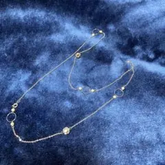 n*1様 エレガントなシルバーロングネックレス