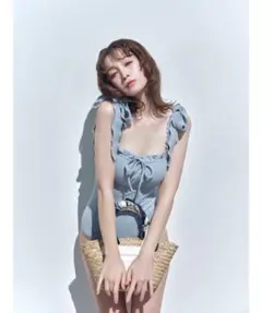 Lily brown ショルダーリボンスウィムウェア　ブルーのサムネイル