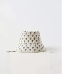 ZARA kids リバーシブル フラワー チェック バケットハットのサムネイル