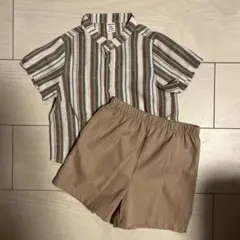 SHEIN ベビー セットアップ ストライプ シャツ ショートパンツのサムネイル