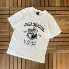 ALPHA INDUSTRIES ポパイ コラボ クルーネック 半袖 Tシャツ
