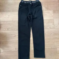 デニム風　裏ボアあたたかパンツ 　　　　ブラック　伸縮性　良品生地