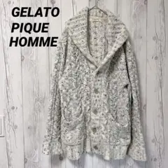 【ジェラートピケオム】ニットカーディガン　ゆったり　もこもこ　羽織り