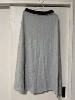 AZUL スウェットフレアスカート ロング丈 グレー ウエストゴム