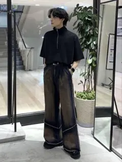 HARE ポンチハーフオーバーZIPカットソー　S