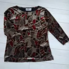 美品Chico's Design グラフィック アブストラクトパターン シャツ