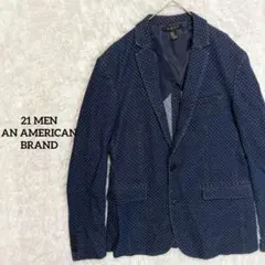 21 MEN /ネイビードット柄　カジュアルテーラードジャケット　3シーズン　M