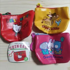 サンリオキャラクターズコインケース★ハローキティ他3個セット★ガチャ★カプセル