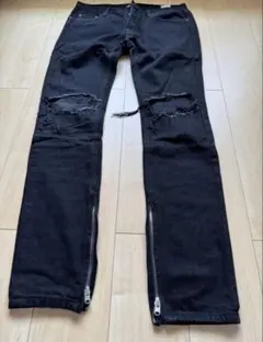 ミニマル　ブラックデニムパンツ 32