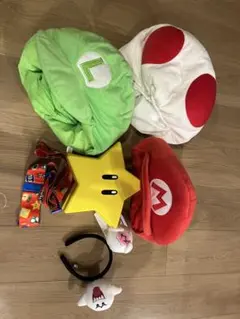 マリオ.ルイージ.キノピオキャップ テレサカチューシャ、スターポップコーンバケツ