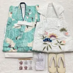 七五三 着物 3歳 男の子 被布 フルセット 吉祥鶴の舞　京越