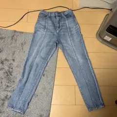 ハイウエストライトブルーデニムパンツ M