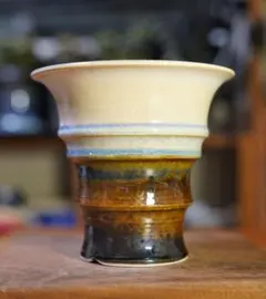 手作植木鉢 陶器鉢 塊根植物 アガべ Mサイズ 口径12cm B-057-4のサムネイル