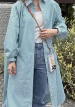 Discoat　ディスコート　ストライプシャツ　シャツワンピース　チュニック