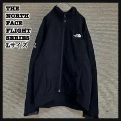 【ノースフェイス】ナイロンジャケット　黒ブラック　刺繍　肩ロゴフライトシリーズG