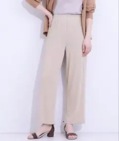 新品 SHOO・LA・RUEさらっと穿けて動きやすい リブイージーパンツ