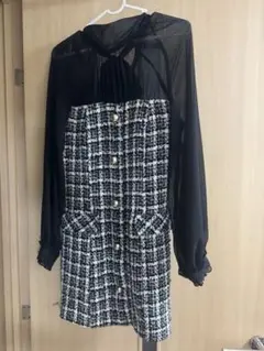 ZARAツイード風チェック柄ワンピース