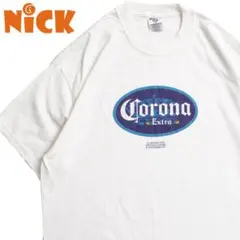 コロナエキストラ ビールTシャツ ホワイト オーバルロゴ プリント 半袖 XL
