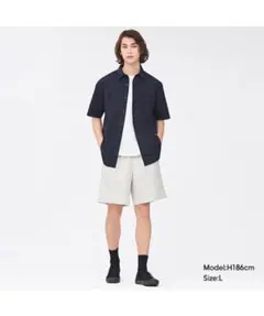 GU ドライタック ワイド ハーフパンツ L ブラック