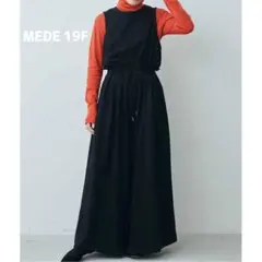 美品✨MEDE19F タック遣いのカットソーオールインワン 黒 L フェリシモのサムネイル