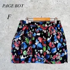 PAGE ΒΟΥ キュロットスカート フリー 黒 総柄 派手 個性的 318