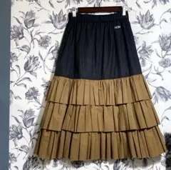 【non tokyo】ノントウキョウ バイカラー 切り替え プリーツ スカート