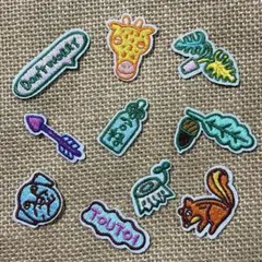 ★刺繍ワッペン 10点セット★まとめ売り★韓国★リスやどんぐりなど♪