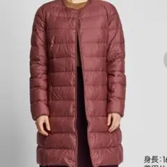 未使用タグユニクロウルトラライトダウンロングMボルドーバーガンディワイン2way