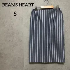 BEAMS HEART ビームスハート　タイトスカート　膝丈　ストライプ　S