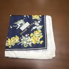 HANAE MORI ハンカチ ネイビー 花柄【新品未使用】
