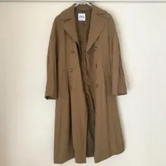 ZARA スプリングコート　ロングコート　キャメル　ブラウン　トレンチコート