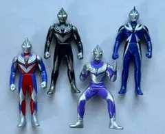 ◆レトロ ウルトラマンティガ ミニチュア ソフビ フィギュア 4体 9cm