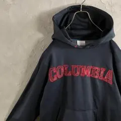 コロンビア　ビッグロゴ　プルオーバー　パーカー　ネイビー　S IW3
