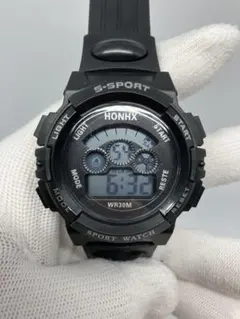 本日セール【当日発送】新品！ ブラック デジタルスポーツ腕時計