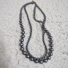グレー パール風 二重ネックレス