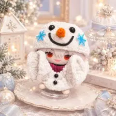 雪だるま帽子＋ポンチョ【匿名配送】にじぱぺっと　にじぱぺ　ABO 帽子　ぬい服