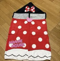 ミニーマウス　フード付きタオル