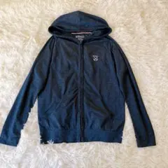 ロイヤル　フード付きパーカー　ブルー　スウェット　S