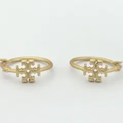 訳あり　トリーバーチ　ロゴ　フープピアス　ゴールド色