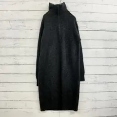 ユニクロ ニットワンピース グレー M相当 秋冬 タートルネック レディース