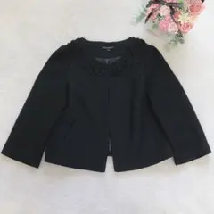 ローラアシュレイ ノーカラージャケット レディース フォーマル ベーシック 無地